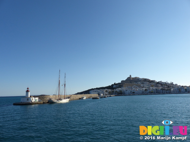 FZ027325 Ibiza lighthouse and fortifications from ferry